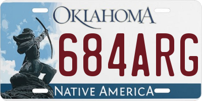 OK license plate 684ARG