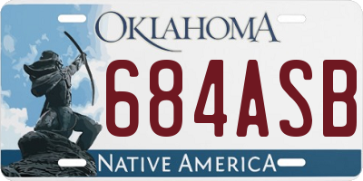 OK license plate 684ASB
