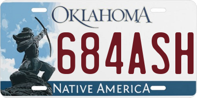 OK license plate 684ASH