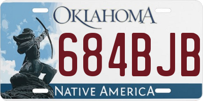 OK license plate 684BJB