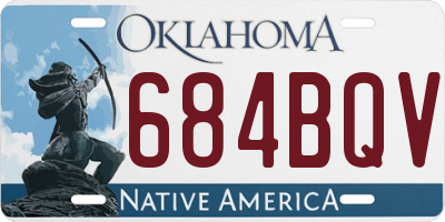 OK license plate 684BQV