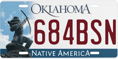 OK license plate 684BSN