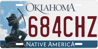 OK license plate 684CHZ