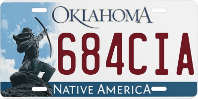 OK license plate 684CIA