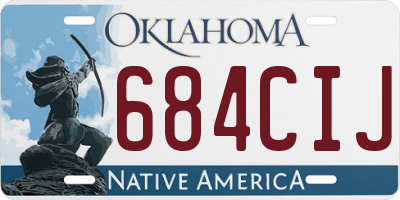 OK license plate 684CIJ