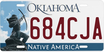 OK license plate 684CJA