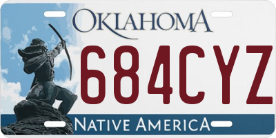 OK license plate 684CYZ