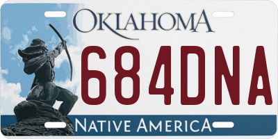 OK license plate 684DNA