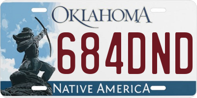 OK license plate 684DND