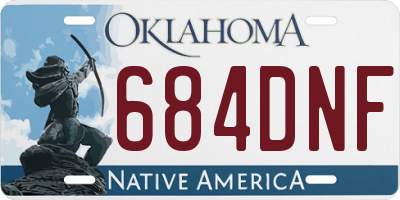 OK license plate 684DNF