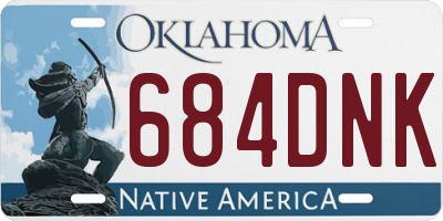 OK license plate 684DNK