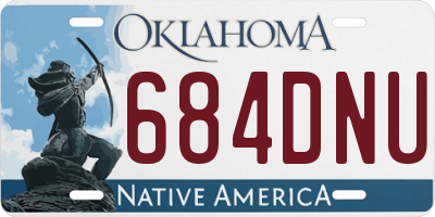 OK license plate 684DNU