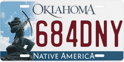 OK license plate 684DNY