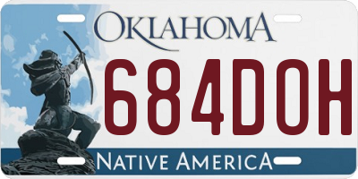 OK license plate 684DOH