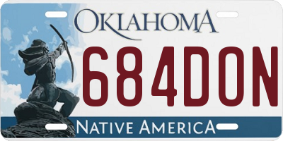 OK license plate 684DON