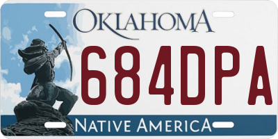 OK license plate 684DPA