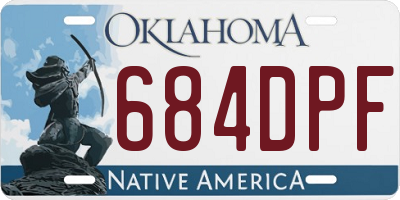 OK license plate 684DPF