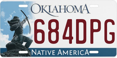 OK license plate 684DPG