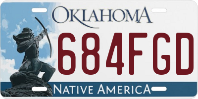 OK license plate 684FGD