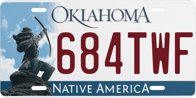 OK license plate 684TWF