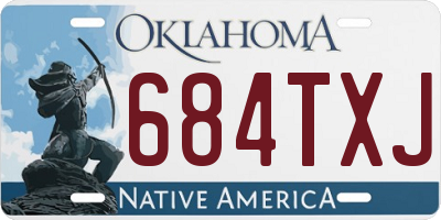 OK license plate 684TXJ