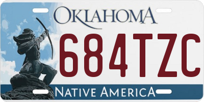 OK license plate 684TZC