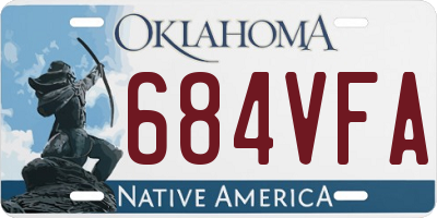 OK license plate 684VFA