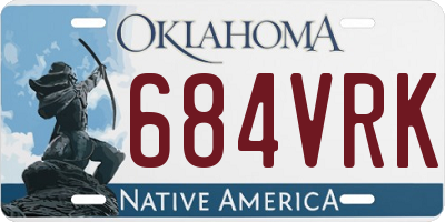 OK license plate 684VRK
