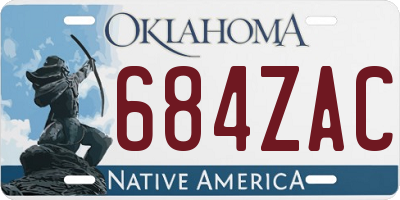 OK license plate 684ZAC