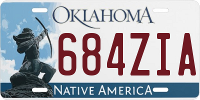 OK license plate 684ZIA