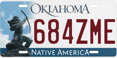 OK license plate 684ZME