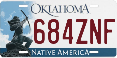 OK license plate 684ZNF