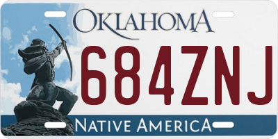 OK license plate 684ZNJ