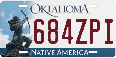 OK license plate 684ZPI
