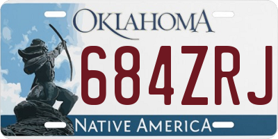 OK license plate 684ZRJ