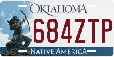 OK license plate 684ZTP