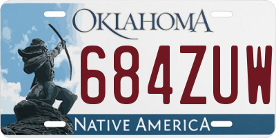 OK license plate 684ZUW