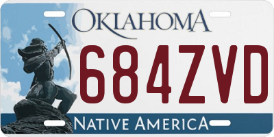 OK license plate 684ZVD