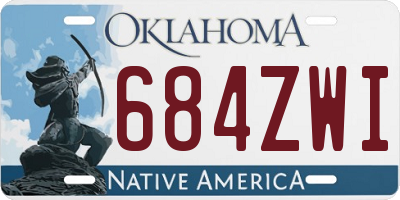 OK license plate 684ZWI