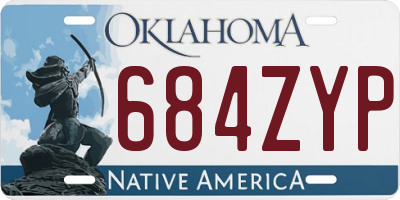 OK license plate 684ZYP