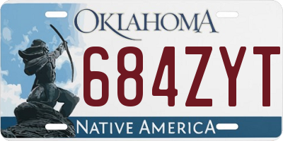 OK license plate 684ZYT