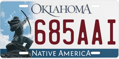 OK license plate 685AAI