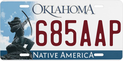 OK license plate 685AAP