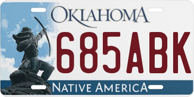OK license plate 685ABK