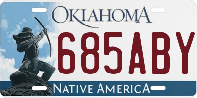 OK license plate 685ABY
