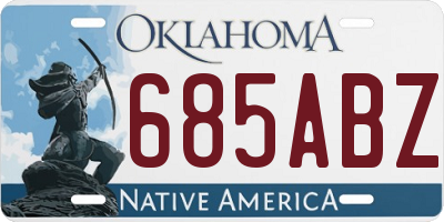 OK license plate 685ABZ
