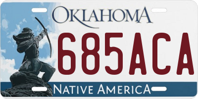 OK license plate 685ACA