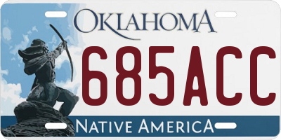 OK license plate 685ACC