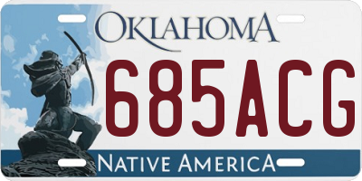 OK license plate 685ACG