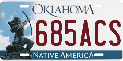 OK license plate 685ACS